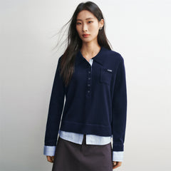 Women's Wool-Blend Layered-Look Knit Top