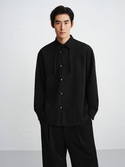 Men's Textured Jacquard Shirt with Frog Buttons