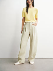 Women's High-Waist Oversized Barrel-Leg Pants