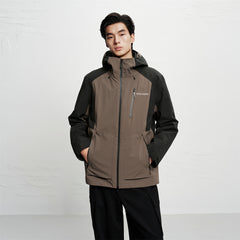 Men's Contrast-Panel Hooded Jacket