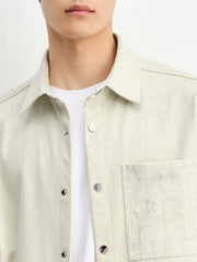 Men's High-Stretch Jacquard Faux Suede Shirt