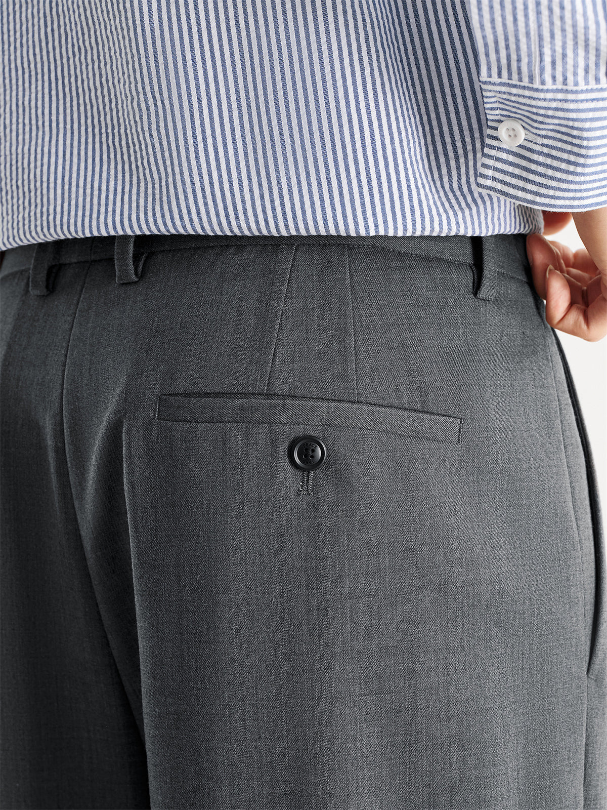 Men's Grey Relaxed Tapered Suit Pants