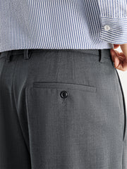 Men's Grey Relaxed Tapered Suit Pants