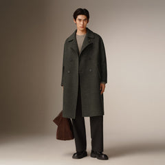 Men's Double-Breasted Alpaca Blend Coat
