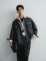 Men's Loose-Fit Faux Suede Jacket