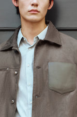 Men's Quilted Faux Suede Jacket