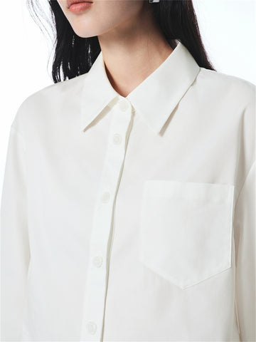 Women's Cropped Shirt with Lace Panels