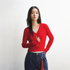 Women's Wool-Blend Contrast Layered-Look Sweater