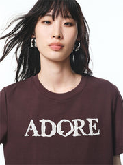 Women's Raised Letter Embroidery T-Shirt