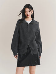 Women's Goatskin-Blend Knit Cardigan