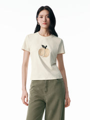 Women's Slim-Fit Sequin-Embroidered T-Shirt