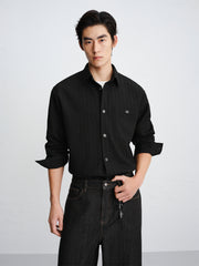 Men's Relaxed 3D Jacquard Textured Shirt