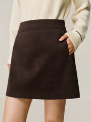 Women's Faux Suede A-Line Mini Skirt