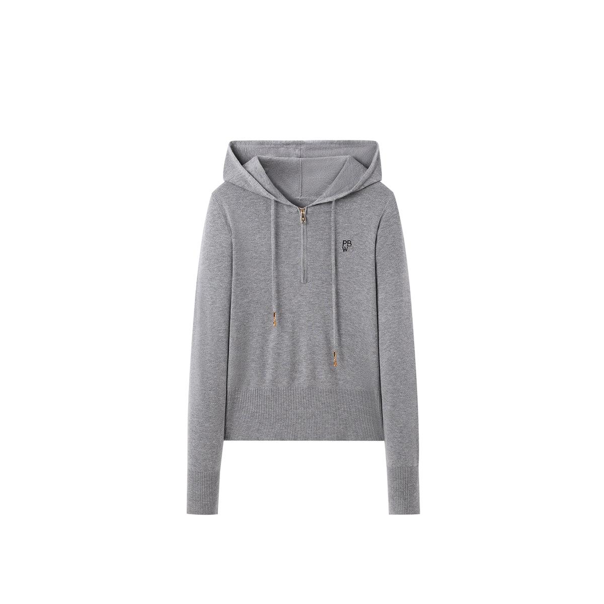 Women's Embroidered Hooded Knit Pullover