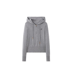 Women's Embroidered Hooded Knit Pullover
