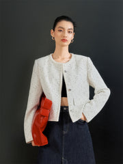 Women's Short Tweed Knit Jacket