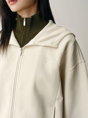 Women's Short Hooded Sweatshirt Jacket