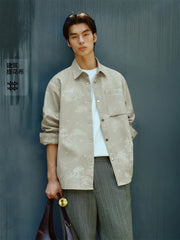 Men's Allover Jacquard Long-Sleeve Shirt