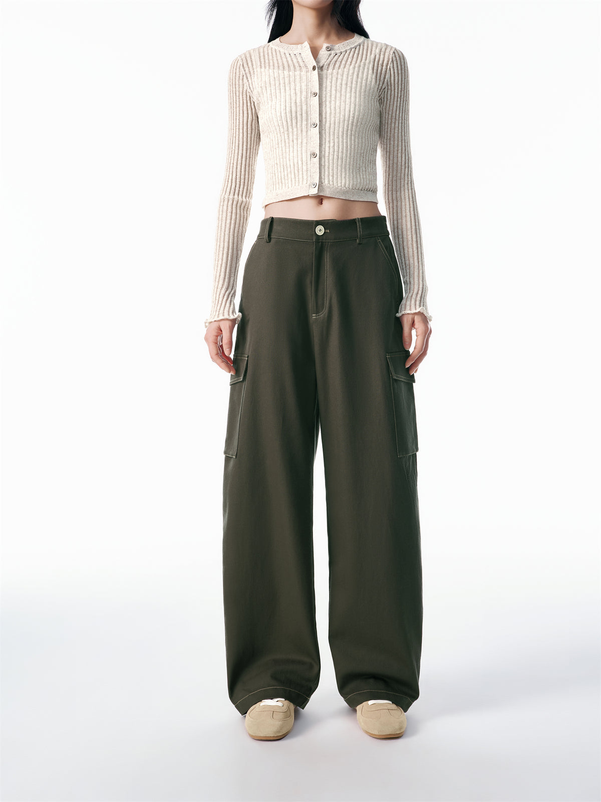 Women's Utility Wide-Leg Curved Pants
