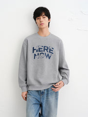 Men's Letter Appliqu¨¦ Pullover Sweatshirt
