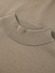 Men's Brown Mock Neck Pullover