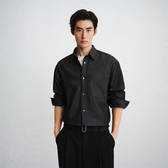 Men's Relaxed Shirt with Contrast Topstitching