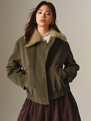 Women's Suede-Touch PU Padded Jacket