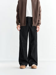 Men's Raw Indigo Washed Wide-Leg Jeans