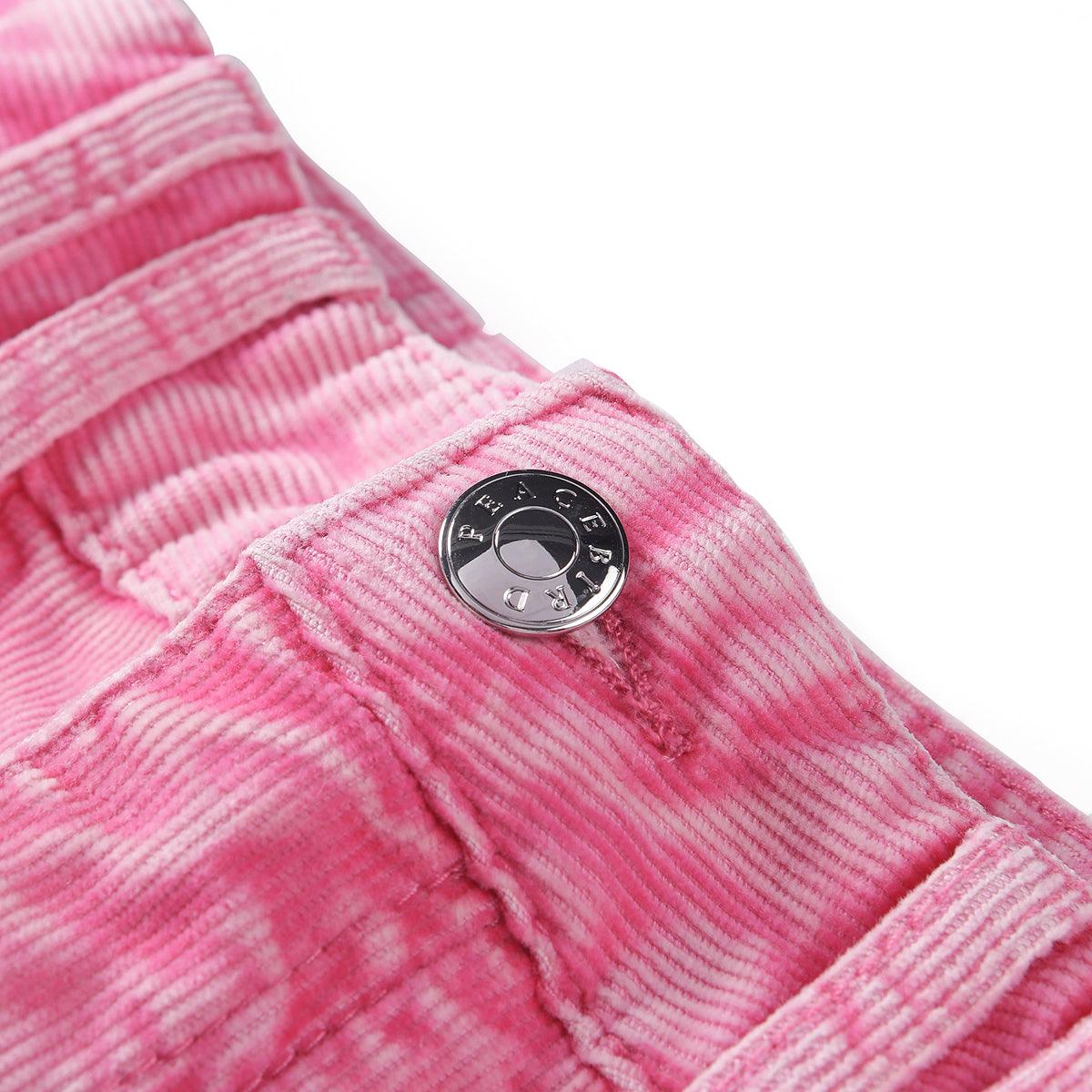 Women's Pink Corduroy Washed Denim Skirt