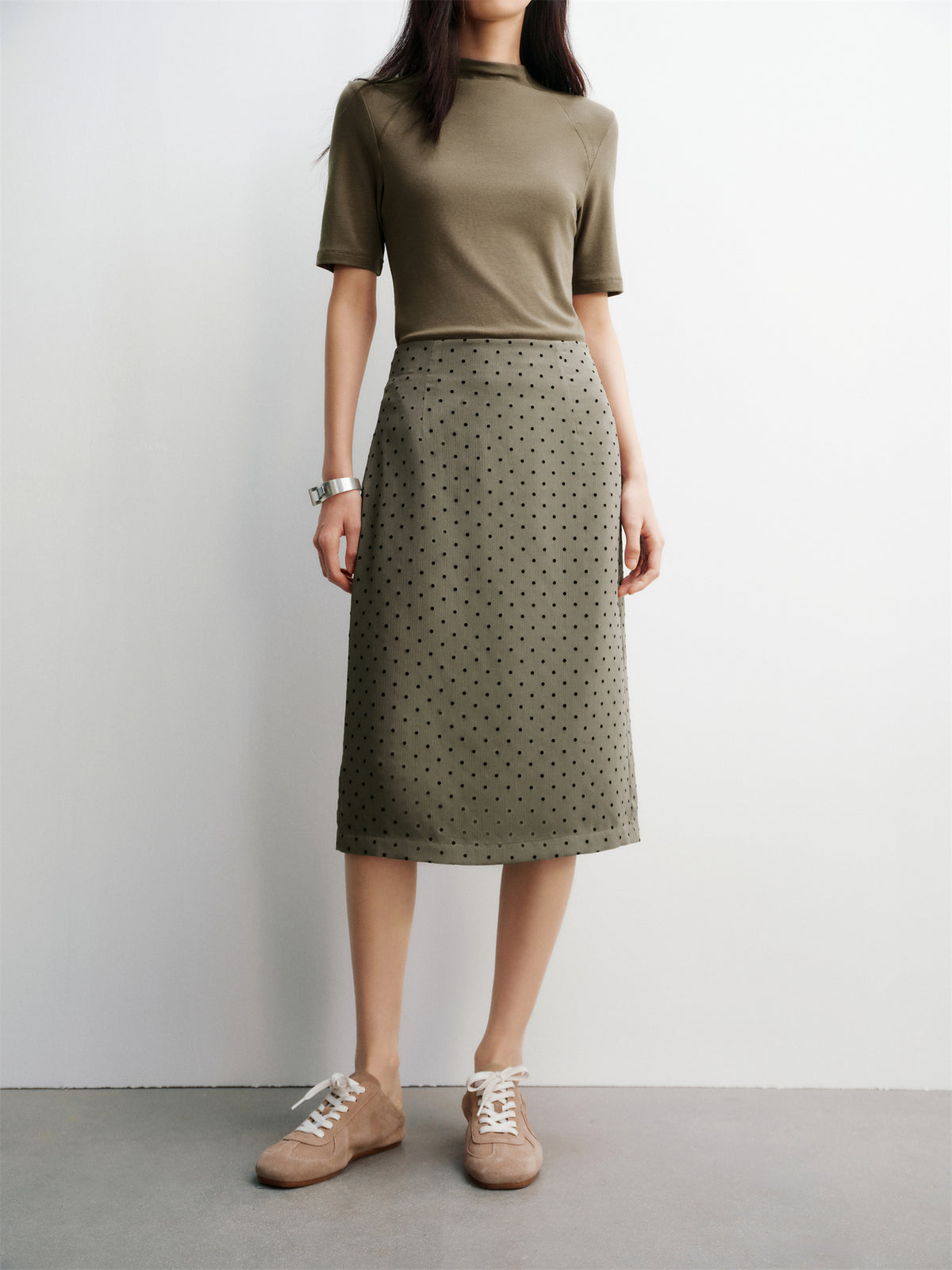 Women's Straight Polka-Dot Skirt