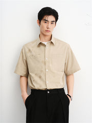 Men's Geometric Jacquard Short-Sleeve Shirt