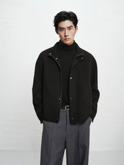 Men's Stand-Collar Double-Face Wool Jacket
