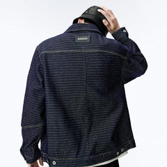 Men's Textured Jacquard Denim Jacket