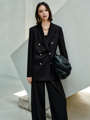 Women's Peaked Lapel Structured Blazer