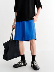 Men's Blue Casual Mid-Length Shorts