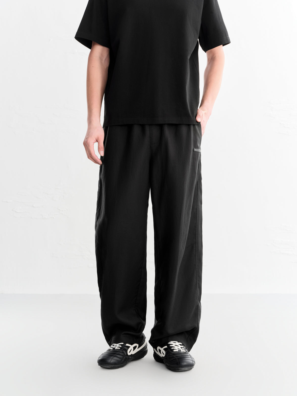 Men's Casual Black Straight Pants