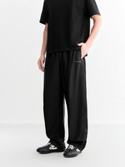 Men's Casual Black Straight Pants