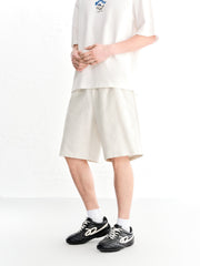 Men's casual elastic waist jacquard shorts
