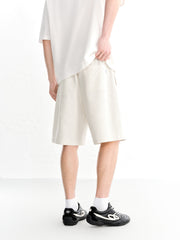 Men's casual elastic waist jacquard shorts
