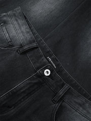 Men's Vintage Distressed Ripped Wide-Leg Cotton Jeans