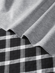 Women's Casual Fake Two-Piece Plaid Dress