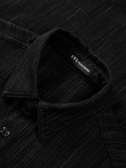Men's Casual Loose-Fit Short-Sleeve Denim Shirt
