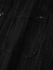 Men's Casual Loose-Fit Short-Sleeve Denim Shirt