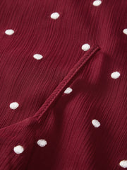 Women's Vacation-Style Red Polka Dot Dress