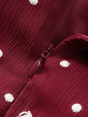 Women's Vacation-Style Red Polka Dot Dress