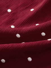 Women's Vacation-Style Red Polka Dot Dress