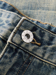 Men's Vintage-Wash Curved Wide-Leg Pants