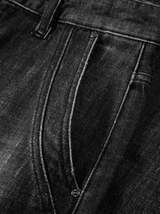 Men's Vintage-Wash Curved Wide-Leg Pants