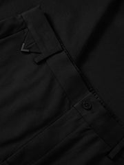 Men's Casual Tapered Black Drape-Fit Trousers
