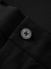 Men's Casual Tapered Black Drape-Fit Trousers